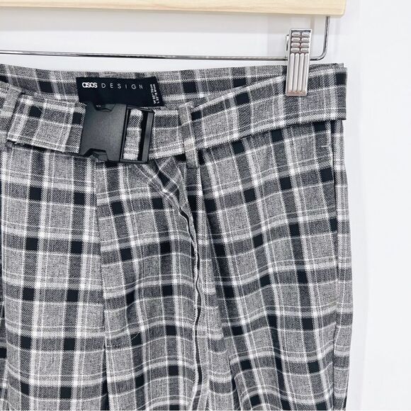 NWOT Asos Design Tapered Smart Cargo Pants in Gray Check Multi Pockets Sz 30x32 - Picture 5 of 11